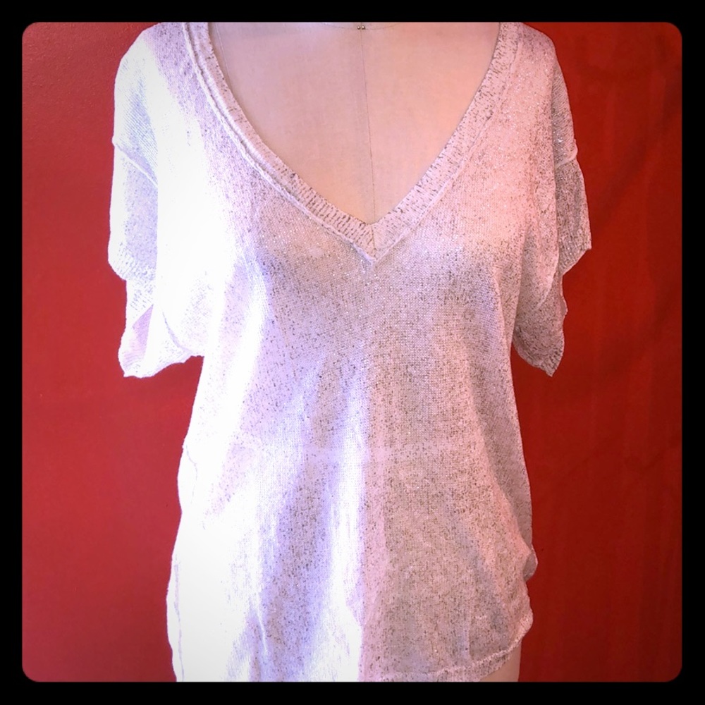 Subtly silver knit top
